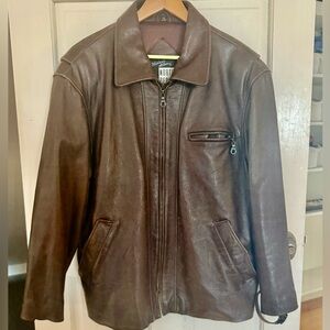 Vintage Michael Hoban North Beach leather bomber jacket buckles